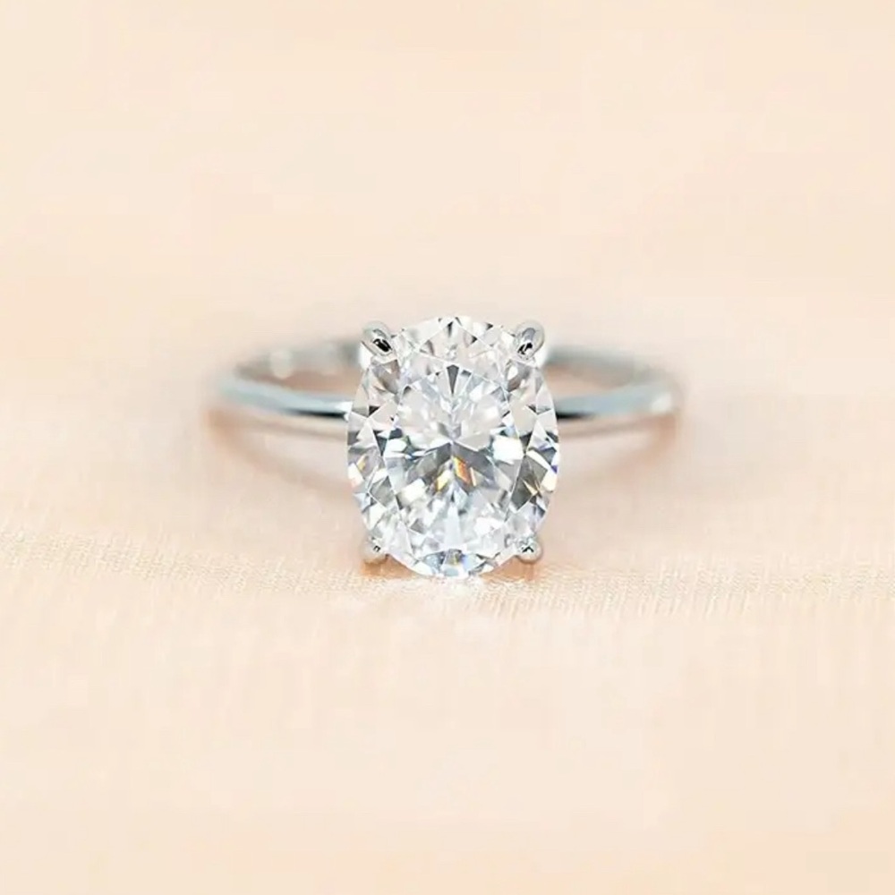 3ct oval solitaire engagement travel ring 925 sterling silver